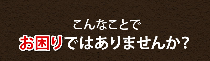 こんなことでお困りではありませんか？